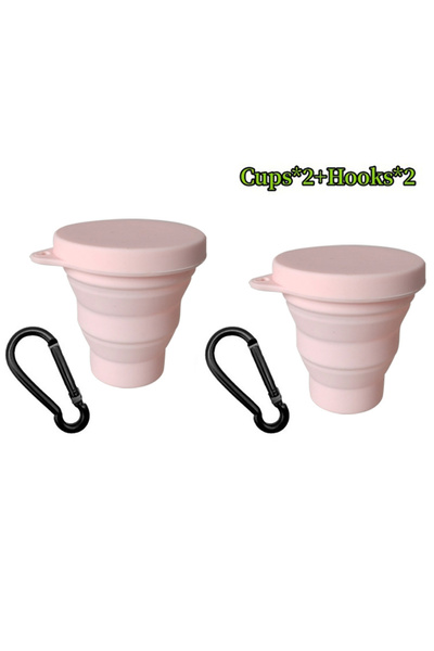 Choice 180ml-200ml Pink-2PCS 180ML Folding Cup Mini Retractable Cup Silicone ...