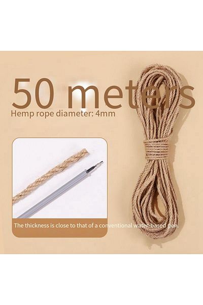 Choice A50 20/50M 4/6/8MM Natural Sisal Rope Cat Scratcher Rope Tree Scratching DIY Toy Paw Claw Furniture
