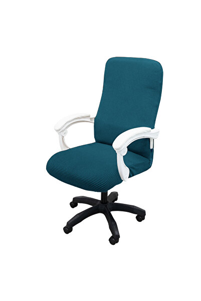 Choice أغطية كراسي مكتب كمبيوتر قابلة للتمدد سميكة من قماش الجاكار باللون الس...