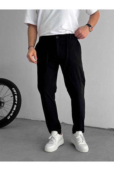 BYBASICMAN Black Regular Fit Parachute Fabric Trousers Yp-5006