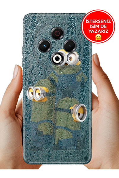 TECNO Spark 30 Kılıf Kamera Koruma Rubber Esnek Silikon Minions9120