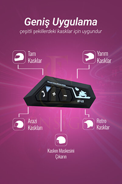BT-22 Kask Kulaklık Bt22 Bluetooth Motosiklet Kulaklık 5.0 Bluetooth Intercom Motosiklet Kulaklık