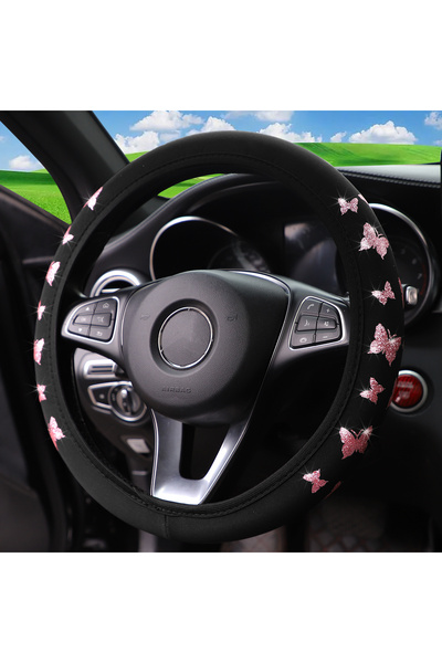 Choice غطاء عجلة القيادة المقاوم للماء والمضاد للانزلاق من القماش اللامع بالل...