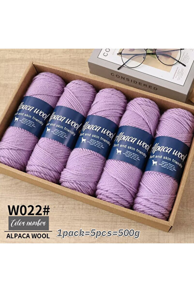 Choice 022 غزل صوف الألبكة أرجواني فاتح 500 جرام، غزل خشن، منسوج يدويًا لصنع ...