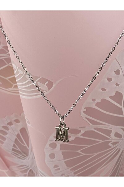 bijoux uniques M Harfli Çelik Kararmaz 316L Zarif Kolye