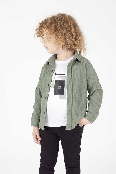 neocotton Boy's Adjustable Sleeve Julia Shirt, Pants and T-Shirt Triple Set