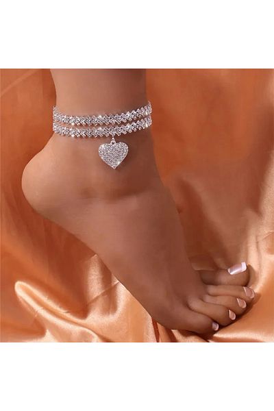 Choice 11 Fashion Rhinestone Chain Anklets For Women Luxury Shining Ankle Bracelet On Leg Female Wedding Pa