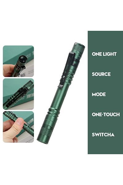 Choice Green Mini Portable Led Pen Light Pocket Ultra Bright High Lumens Handheld Flashlight Linterna Torch