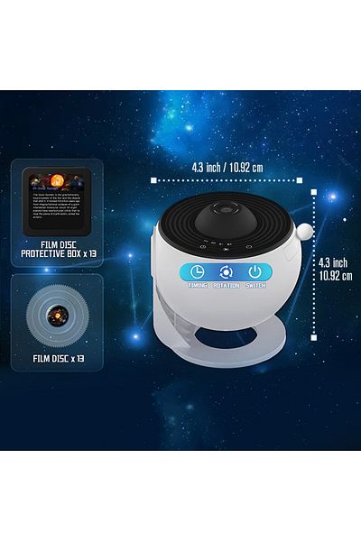 Choice USB Plug black and white Mexllex HD Starry Sky Globe Galaxy Projection Night Light, White Planetariu
