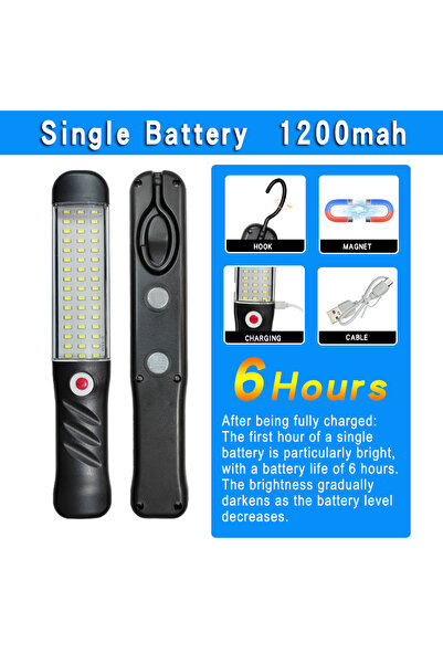 Choice مصباح عمل محمول قابل لإعادة الشحن ببطارية واحدة ومنفذ USB 5 فولت ومصبا...