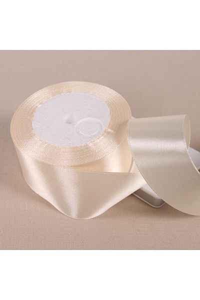 merylover Satin Ribbon 38mm beige 25 Yards 6/10/12/15/20/25/32/38/50/75mm Beige Color Polyester Satin Ribbon f