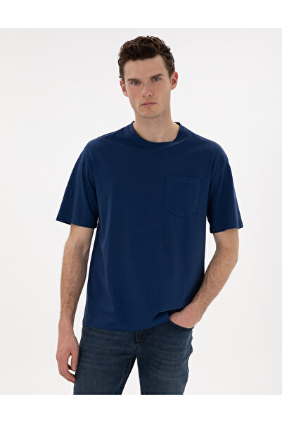 Pierre Cardin Tricou bleumarin deschis Comfort Fit basic 50306991-VR059