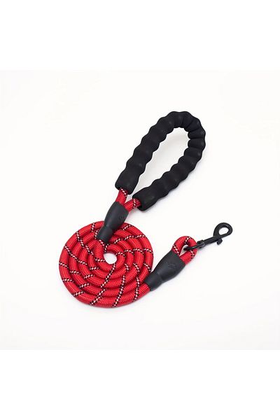Choice 2m Red Reflective Dog Leash With Comfortable Padded Handle - Double Heavy Duty Traction Rope For Str