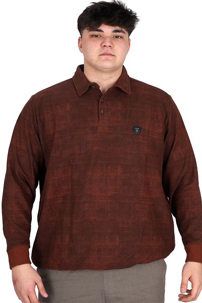 ModeXL Ανδρικό φούτερ με λαιμόκοψη Polo - Plus Size, Printed, Thessaloniki, Tile U24440