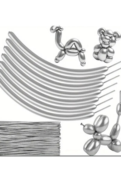 Çemrek Süs Parti Kalisan Chrome Sausage Balloon 10 Pcs