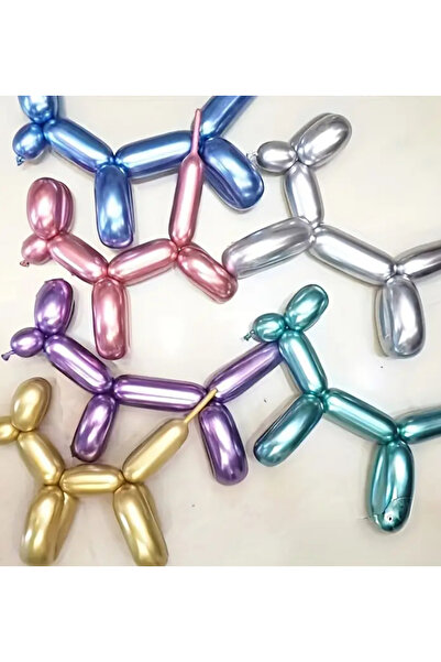 Çemrek Süs Parti Kalisan Krom Sosis Balon 50 li