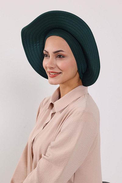 Aisha's Design Removable Combed Bonnet Turban with Bow Knot on the Back, S-4