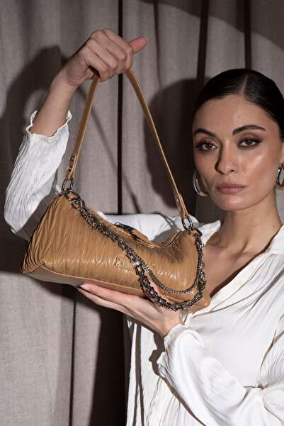 Sisley Geantă de umăr pentru femei - Camel Sly202