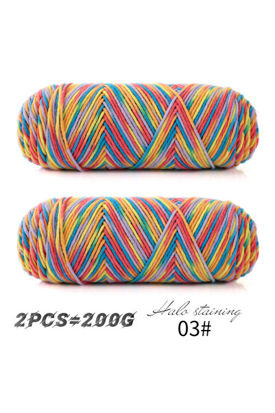 Choice 03 زهور ملونة قطعتان من خيوط الصوف الملونة المصنوعة من القطن الحليبي ا...