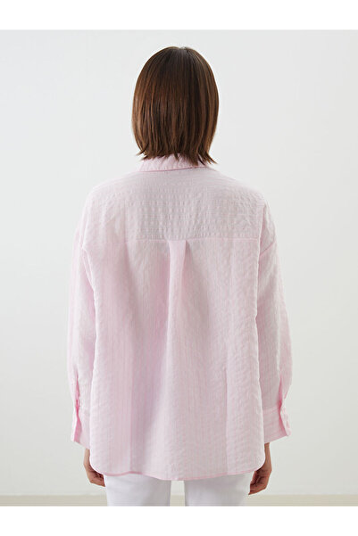 LC Waikiki Yeni Sezon Cizgili Oversize Poplin Kadin Gomlek - S5KI73Z8