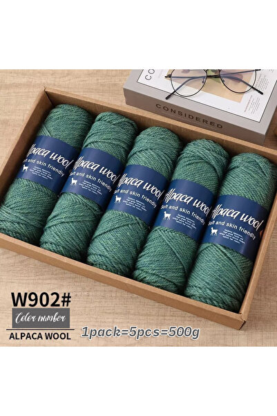 Choice 902 Green Flower 500g alpaca wool yarn, coarse yarn, hand woven to mak...
