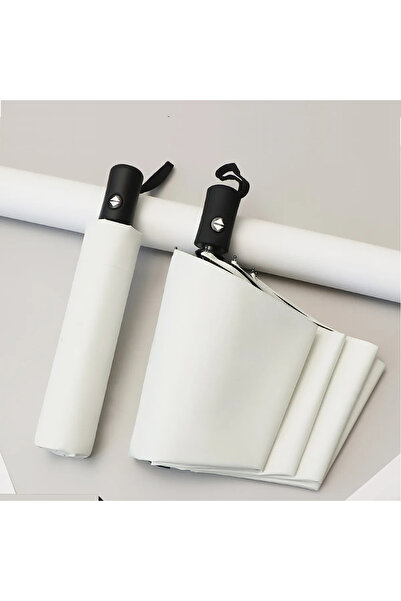 Choice مظلة بيضاء قابلة للطي أوتوماتيكيًا مكونة من 8 أضلاع - صغيرة الحجم وخفي...