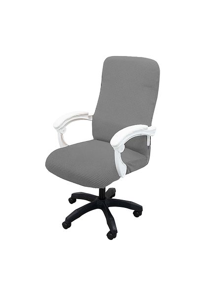 Choice L Light Grey Thickened Jacquard Stretchable Computer Office Chair Covers Dustproof Pet Scratch Resis