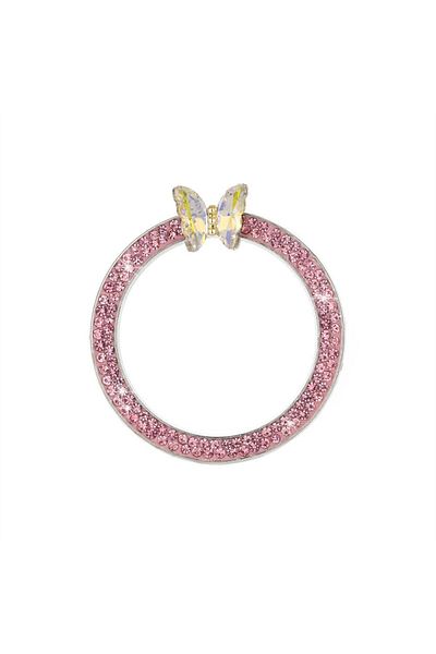 Choice Pink 2 1 Pc Rhinestone Crystal Butterfly Ring Car Ignition Button Decorative Cover - Anti-Corrosion,