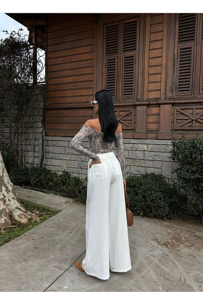 MAUN COLLECTION Wide Leg Palazzo Trousers