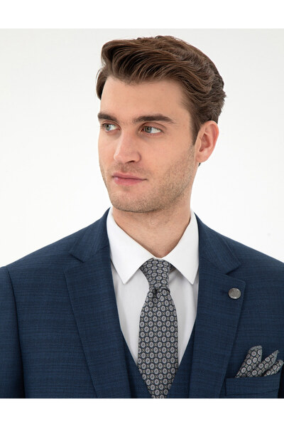 Pierre Cardin Lacivert Ex. Slim Fit Yelekli Takım Elbise 50303602-VR033