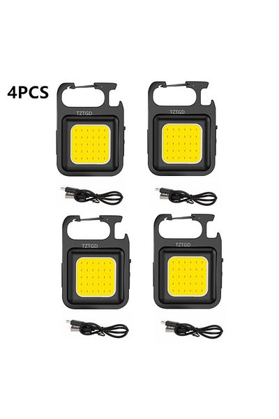 Choice 4pcs 1-16pcs Mini Led Light Flashlight Keychain Multifunctional Portable Cob Camping Lamps Usb Charg