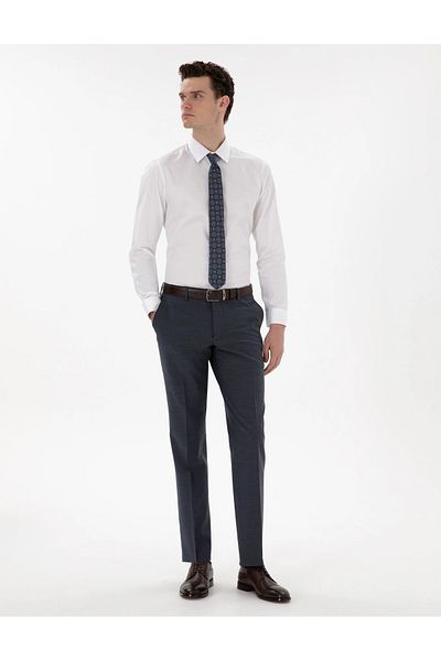 Pierre Cardin PİERRE CARDİN SLIM FIT ΥΦΑΝΤΟ ΣΑΤΕΝ ΎΦΑΣΜΑ 100% ΒΑΜΒΑΚΙ ΛΕΥΚΟ ΠΟΥΚΑΜΙΣΟ