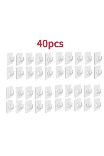 Choice 40 قطعة 5/10/20 قطعة خطاف لاصق ذاتي شفاف للباب والجدار ورف حمل ثقيل لل...