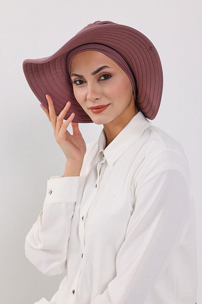 Aisha's Design Removable Combed Bonnet Turban with Bow Knot on the Back, S-4