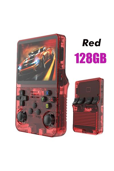 Choice Red 128G 128G Retro Handheld Game Console Linux System 3.5 Inch IPS Screen Portable Pocket Video Pla