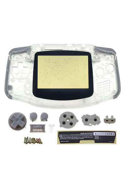 JCD Clear JCD Plastic Housing Shell Case Cover For GBA Console Shell W/ Button Kit Screen Lens Stick Lab