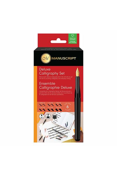 Manuscript Deluxe Calligraphy Pen Set Left Cut 6-Piece Cardboard Box