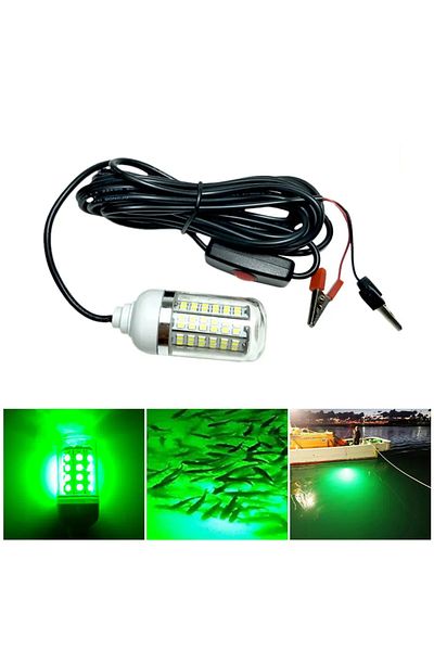 YTDMEN مصباح صيد السمك LED أخضر 12 فولت 100 وات Ip68 Lure Fish Finder، 108 مصابيح LED 2835SMD يجذب الروبيان والحبار