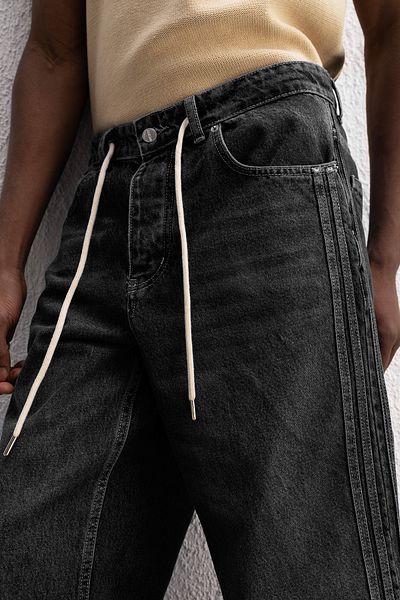 GIESTO Laceup Baggy Anthracite Jean