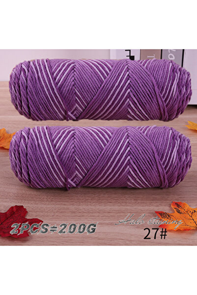 Choice 27 زهرة أرجوانية، قطعتان من خيوط الصوف الملونة المكونة من 5 خيوط من ال...