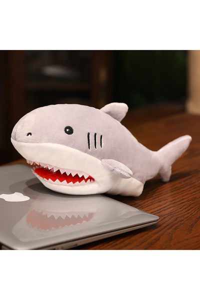 Choice دمى يد محشوة على شكل سمكة قرش رمادية بطول 25-30 سم، سمكة قرش تمساح، حو...