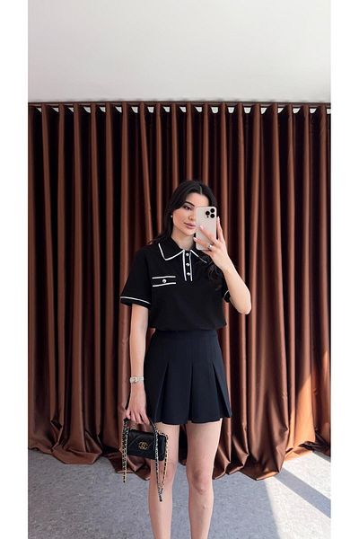HAZELANNA Black Shorts Skirt