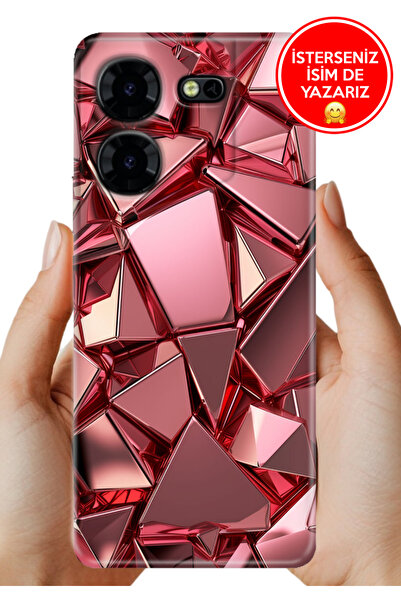 TECNO Pova 5 Pro Kılıf Desenli Rubber Kamera Korumalı Silikon PembeDeco