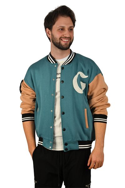 Rizz up Men's Turquoise-Brown Three-String g Jacket 2304761