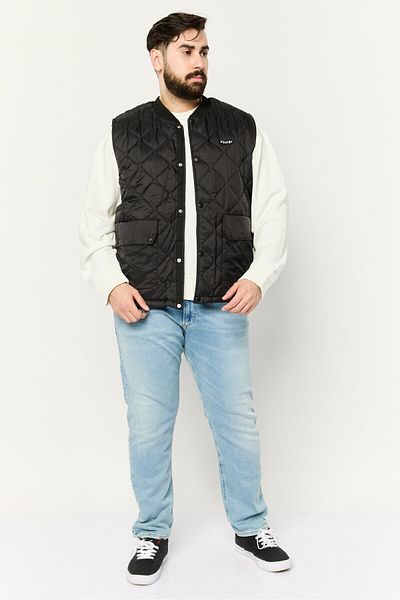 Volcom Men Quilted Reversible  Vest Jacket, Black