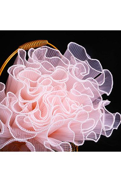 Choice Champagne Pearl 28cmx4yard Flower Wrapping Paper Pearl Wave Yarn Flower Packaging Lace Mesh Florist