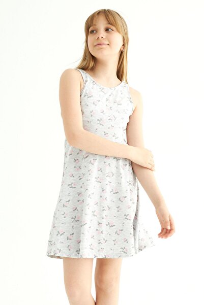 zepkids Στρογγυλή λαιμόκοψη Zero Sleeve Rose Metraj - Κοριτσίστικο φόρεμα Grimelange Color