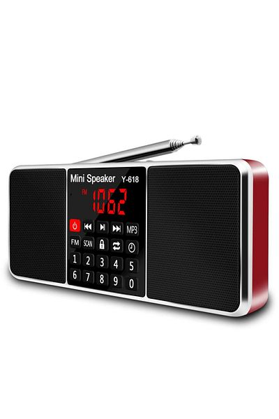 Choice Red Lefon Digital FM Radio Receiver Speaker Stereo MP3 Player Support TF Card USB Drive LED Display