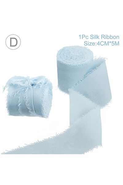 Choice 4cmx5m style 4 5M Handmade Frayed Edged Satin Chiffon Silk Ribbon For Wedding Invitation Wrapping Bo
