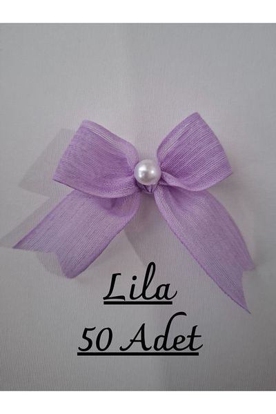 SEVİMLİ TASARİMLAR Napoli Cut Linen Bow - Ready-Made Long Ribbon (50 Pieces)